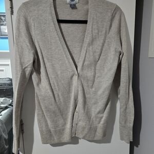 Old Navy Women's Light Gray Cardigan Sweater